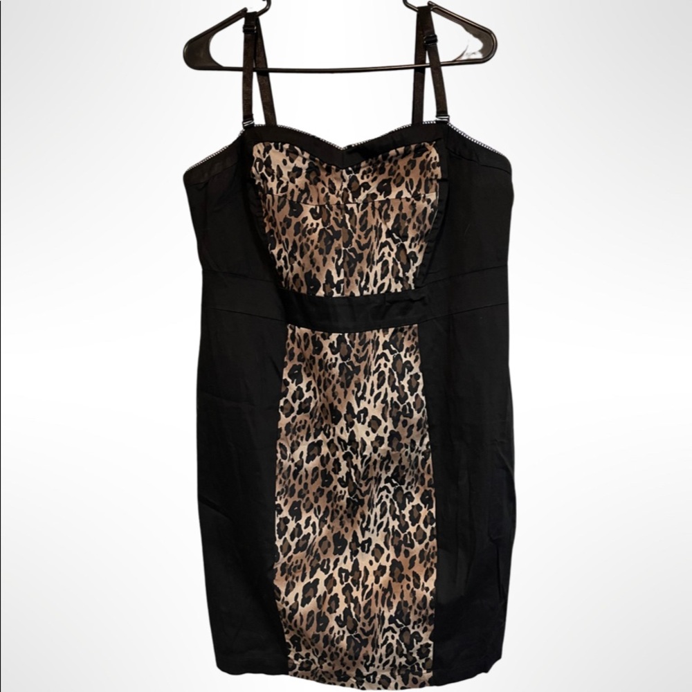 Torrid 16 leopard print wiggle/pencil cocktail dress. Pinup, rockabilly